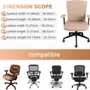 Tallew 4 Pcs Office Chair Covers Set Computer Universal Protective Stretchable Chair Seat Covers Desk Armrest Slipcovers Pads Office Cushion Backrest for Rotating(Camel)