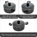IMUSA USA IMU-91635 Nonstick Stock Pot with Glass Lid 4.8-Quart, Charcoal