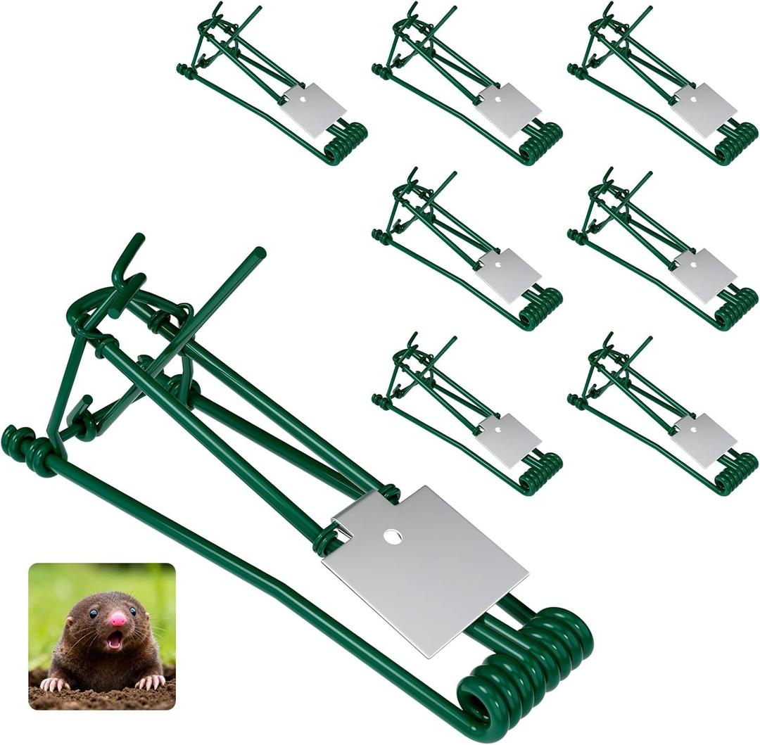 8 Pack Gopher Trap, Mole Traps for Outdoor, Reusable & Easy Set Vole Trap, Weather Resistant Ground Mole Killer for Lawn, Garden, Farm Yard Protection