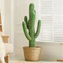 22” Artificial Cactus Plants Outdoor Tall Fake Cacti Plant Tropical Tree Indoor - Realistic Faux Floor Plant for Home Living Room Office Hotel Patio Balcony or Garden Desert Decor