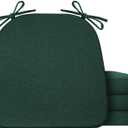 IASEAHK Chair Cushions for Dining Chairs Set of 4, Non Slip Kitchen Chair Pads, 17" x 16" x 2", Indoor Dining Chair Cushions with Ties, D-Shaped Seat Cushions for Kitchen Chairs, Dark Green