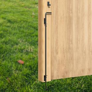 36" Cane Bolt Gate Drop Rod Heavy Duty Gate Hardware, Gate Ground Latch for Wood Metal Vinyl Gates Doors Stopper for Gate Ground, Wrought Iron Gate Latches, Black Finish-1 Pack