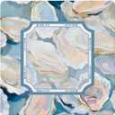Coastal Mahjong Mats Cover, Summer Beach Mahjong Mat for Table 31.5 Inch | Blue Oyster Mahjong Mat With Rules, Noise Reduction Mahjong Game Pad, Beach Mahjong Gifts, Beach Mah Jong Mats, 31.5x31.5