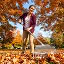 ARTIPOLY Adjustable Leaf Rake, 18-Inch Wide Heavy Duty Garden Rake with 62-Inch Long Handle, Large Metal Leaf Rake for Lawn Yard Grass, Flower Beds, Outdoor Use, Rastrillo para Jardin