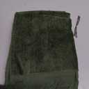 Fringed Reversible Fingertip Hand Towel (Size 11" W x 18" L) Terry Cotton Washcloth Set for Face and Bathroom use. (3, Forest Green)