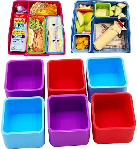 liamasum Silicone Lunch Bento Boxes Dividers Bento Box Accessories Meal Prep Containers, Pack 2