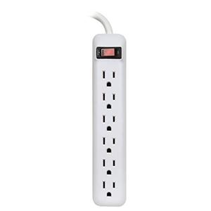 Prime Wire & Cable Prime Wire PB801118 6-Outlet Power Strip with 14-3 SJT 1.5 Foot Cord, White, 2 Pack