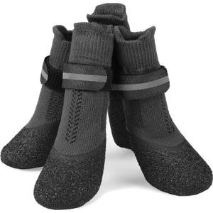 EXPAWLORER Anti-Slip Dog Socks Boots-Waterproof Non Slip Dog Shoes for Snow Winter,Rain Days,Dog Paw Protectors to Prevent Licking,Non Slip Dog Booties for Hardwood Floors, Fit Small Medium Large Dogs