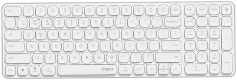 Rapoo E9350L Multi-Device Wireless Keyboard, Blade-Series E9350L 99-Key Ultra-Thin Keyboard, Support 4 Devices, Low-Profile, Quiet, USB-C, Rechargeable, Al-Alloy Frame, for Windows/Mac/Linux/Chrome