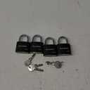 Puroma 4 Pack Keyed Padlock with 6 Keys Alike, 1.1 Inch Locker Lock 40mm Heavy-Duty Locks for Gate Fence Hasp Cabinet Toolbox School Gym Locker (Black)