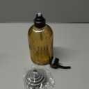 16 OZ Amber Glass Soap Dispenser, Amber Stripe Bathroom Hand Soap Dispensers with Stainless Steel Bronze Pump,Brown Glass Kitchen Hand Soap Dispenser with Oil Rubbed Bronze Pump