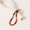 2 x Beaded Phone Wrist Strap Bamboo Beaded Phone Lanyard Coconut Shell Beads Wrist Lanyard for Smartphone Charm Wristlet (Sea Willow Gold)