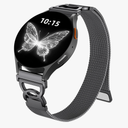 Compatible with Samsung Galaxy Watch 7 Strap 40mm 44mm - Galaxy Watch 6 4 5 Straps, Slim Stainless Steel Metal Mesh Magnetic Band for Samsung FE, 6 Classic, 5 Pro, 4 Classic, Black