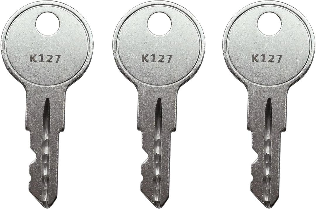 KeyPower (3) K121-K173 Keys for Bauer T-Handle, Camper Toppers, Truck Caps, Camper Shells, RV Storage Cabinet Door Keys (K169)