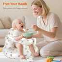 Inflatable Baby Seat with Tray, Comfortable Sit Me Up Floor Seat for Baby Learning to Sit, Portable Built in Air Pump Blow Up Baby ChairSitting Support Infant Chair for 3 Months Up (Bear Cub)