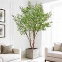 Fake Tree Faux Olive Tree Artificial Olive Trees 8 Feet Plus Branch Realistic Potted Silk Indoor Large Fruit for Home Offices, Living Rooms, Bedrooms, Stairs and Foyer Decor