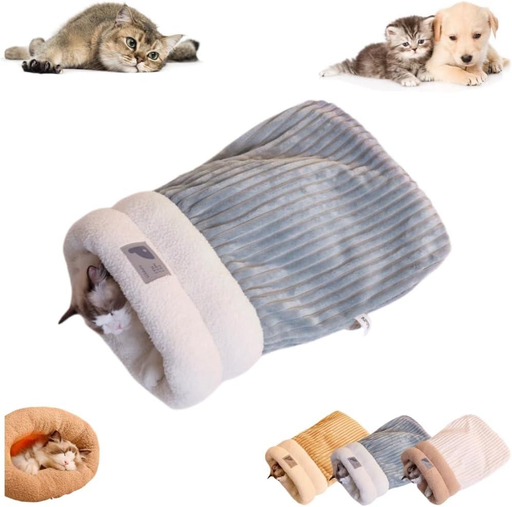 Cat Sleeping Bag for Indoor Cats Cozy Winter Cats Sleeping Bags Soft Plush Cat Sack Self Warm Pet Bed Cave Kittens Tunnel Pet Hideaway Calming Bed for Kittens (Gray, M-17.3x14.6in) Cat Sleeping Bag for Indoor Cats Cozy Winter Cats Sleeping Bags Soft Plush Cat Sack Self Warm Pet Bed Cave Kittens Tunnel Pet Hideaway Calming Bed for Kittens (Gray, M-17.3x14.6in)