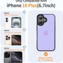 for iPhone 16 Plus Phone Case, Shockproof for iPhone 16 Plus Case, Military Grade Drop Protection, Protective Hard Back Slim Translucent Case, Frosted Purple