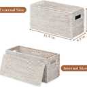 YANGQIHOME Toilet Paper Basket, Rattan Toilet Tank Basket for Bathroom, Wicker Baskets with Lid for Storage, Whitewash