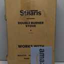 Electric Stove,Countertop Double Heating Burner,2000W Double Heating Plates Portable Countertop Stove for Kitchen Dormitory Office White US Plug 110V