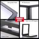 6 Pcs 3D Floating Display Case Frame Display Holder Stands Inner Round Transparent PE Film Storage Box for Jewelry Challenge Coin Medal Antique 3.5 x 3.5 x 0.8 Inches Black and White