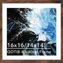 Wood 16x16 Frame with 14x14 Mat, for 40 x 40cm Diamond Art Painting, Display Picture 14 x 14 with Mat or 16 x 16 without Mat, Large 40x40 Picture Frame for Wall Hanging, Deep Brown, 1 Pack
