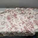 jinchan Floral Linen Tier Curtains 24 Inch Farmhouse Cafe Curtains Tie Top Botanic Drapes for Small Windows Over Sink for Kitchen Country Rustic Laundry Room Bathroom RV 2 Panels Red on Beige