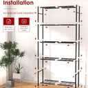 Sakugi Storage Shelves - 5 Tier Shelf Organizer, Heavy Duty Garage Shelving Unit with Leveling Feet, Stable Metal Shelves Organizer for Pantry, Kitchen and Closet, 33.0" W x 12.6" D x 72.0" H, Black