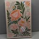 TBKHUDBI Boho Flower Canvas Wall Art Abstract Floral Pictures Prints Set of 3 Minimalist Botanical Painting Poster Flower Market Aesthetic Wall Decor for Living room Bedroom 16"x24" Framed