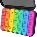 Daviky Pill Organizer 3 Times a Day, Daily Pill Box 7 Day, Weekly Cases Medicine Organizers to Hold Vitamins and Medication