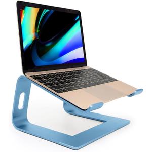 Ergonomic Aluminum Laptop Mount - Detachable Riser Stand Compatible with MacBook Pro/Air HP Lenovo Samsung Dell, All 10-17.3" Laptops (Sky Blue)