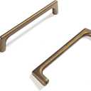 Goo-Ki Antique Brass Cabinet Pulls with 5''(128mm) Hole Centers, Retro Style Zinc Alloy Cabinet Handles for Dresser,Wardrobe,Cupboard- 2 Pack