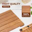 Acacia Wood Shower Mat 13 x 20 inches, Slatted Bath Mat, Non-Slip Feet
