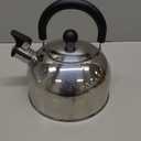 Lily's Home 2 Quart Whistling Tea Kettle, Stainless Steel Stovetop Kettle for Gas & Induction Tops, Classic Whistle Spout, Cool-Touch Handle for Safe Pouring - Perfect for Home, Kitchen, Dorm