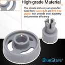 BlueStars WD12X10231 Dishwasher Lower Rack Wheel with Stud - Compatible with General Electric Dishwashers - Easy to Install - Replaces 1263942 AP3994981 PS1481883 EA1481883 - PACK OF 8