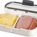 ProKeeper Split Deli Food Storage Container with Air-Tight Silicone Seal and Dry Erase Compatible Lid, 11.75