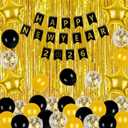 New Years Eve Party Supplies 2026, 2026 Happy New Year Banner Gold Fringe Curtains Black Gold Balloons for Happy New Year Decorations 2026 NYE Party Supplies