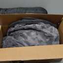 blunique Calming Extra Large Dog Bed for Couch, 45 x 37 inch Removable Couch Cover for Dogs Washable, Non-Slip Fluffy Plush Dog Sofa Mat for Furniture Protector - Dark Grey