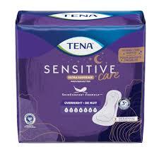 TENA Sensitive Care Worry-Free Nights Extra Coverage Pads, Overnight, 40 Pieces S/M