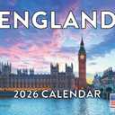 England Calendar 2026 Monthly Wall Calender 12 Month | American Made In The USA