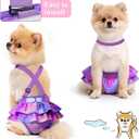 Idepet Female Dog Diapers with Suspender Detachable, 3 Pack Tie Dye Washable Reusable Girl Doggie Diapers for Small Medium Female Dog in Heat Period Cycle Urinary Incontinence Training M