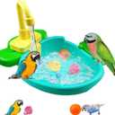 Petlex Bird Bath for Cage, Bird Bath Fountains Indoor, Parrot Automatic Bathing Box Bird Bath Shower Accessories Bird Toys for Parakeets, Budgie, Cockatiel, Conure and Small Birds