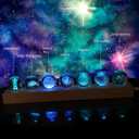 7pcs 3D Solar System Crystal Ball with LED, Interstellar Astronomy Decor, Jupiter Saturn Space Galaxy Lamp for Home Office, Christmas Birthday Gifts for Kids Men Astronomy Enthusiasts (Planet)