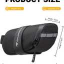 PARDUS Bike Saddle Bag, Water Resistant Bicycle Seat Bag, Durable Under Seat Storage Pouch with Multi-Tool Sleeves, Small Compact Bike Bag, Black