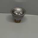3-1/2 Deep Cup Kitchen Sink Drain Assembly, 304 Stainless Steel Construction With Fixed Post Basket and Long Extended Shank/CAS Approved