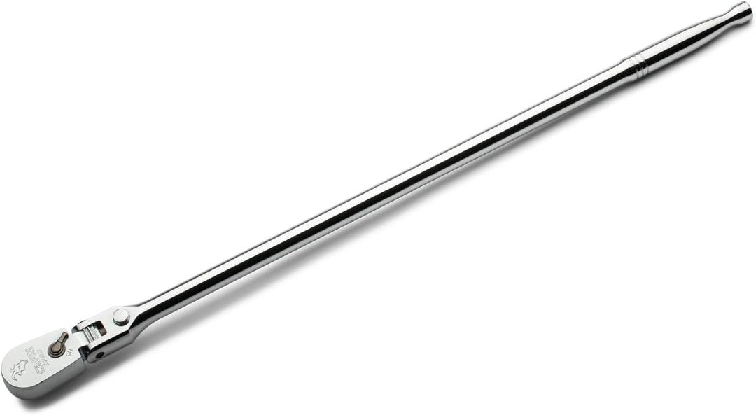 Capri Tools 1/2 in. Drive Fine 90-Tooth Locking Flex-Head Ratchet, Extra Long Chrome Handle
