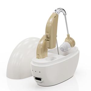 OTC Hearing Aids Rechargeable BY4U Hearing Amplifiers with 16-Channel Digital Noise Cancellation Volume Control Rechargeable Wireless Comfortable Wear, Design for Seniors &Adults with Hearing Loss