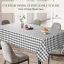 Gingham Buffalo Check 52"x70" Tablecloth 100% Cotton Washable Rustic Rectangle Table Cover Decorative for Gifts, Dining, BBQ, Buffet Parties & Camping - Grey