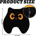 Cute Black Cat Bathroom Rug U Shaped Toilet Rug Soft Bath Mat Non Slip Washable Floor Mat for Home Hotel Bathroom Restroom Decor