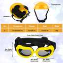 Frienda Dog Helmet and Goggles, UV Protection Doggy Sunglasses and 4 Inch Padded Puppy Motorcycle Helmet Adorable Dog Goggles with Adjustable Belt for Small Dogs Puppy Riding (Yellow)